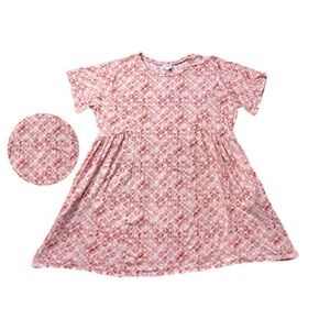 LuLaRoe Coral & White Monica Princess Seam Dress